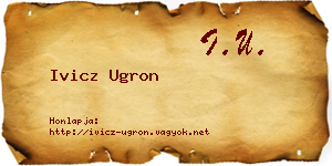 Ivicz Ugron névjegykártya